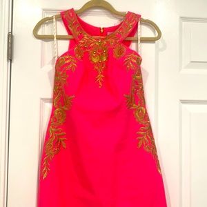 Bright coral pink Lilly Pulitzer dress